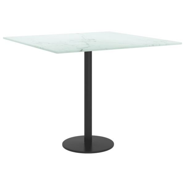 Tablero mesa diseño mármol vidrio templado blanco 50x50 cm 6 mm M 4