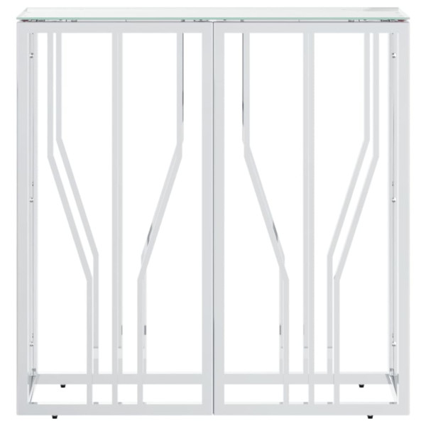 Mesa consola 70x30x70 cm aço inoxidável e vidro M 3