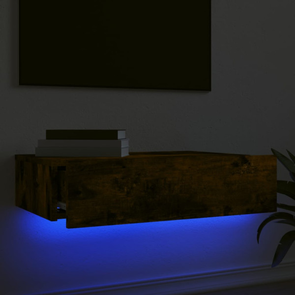 Mueble de TV con luces LED roble ahumado 60x35x15.5 cm M 4