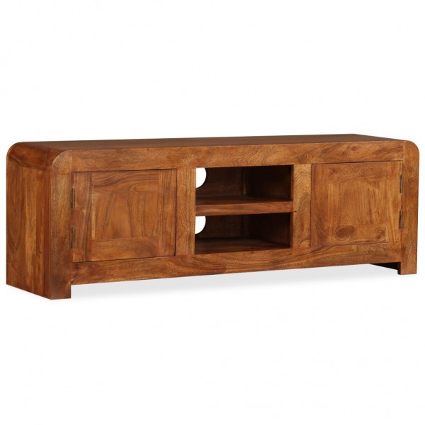 Mueble de TV madera maciza acabado miel 120x30x40 cm M 3