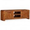 Mueble de TV madera maciza acabado miel 120x30x40 cm 5