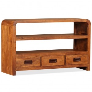 Mueble de TV madera maciza acacia 90x30x55 cm H