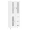 Aparador alto madera contrachapada blanco 69.5x34x180 cm 2