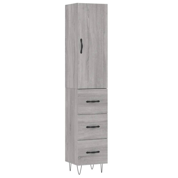 Aparador alto madera contrachapada gris Sonoma 34.5x34x180 cm M 2