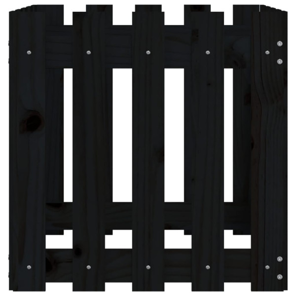 Vaso de jardim c/ design cerca 50x50x50 cm pinho maciço preto M 5