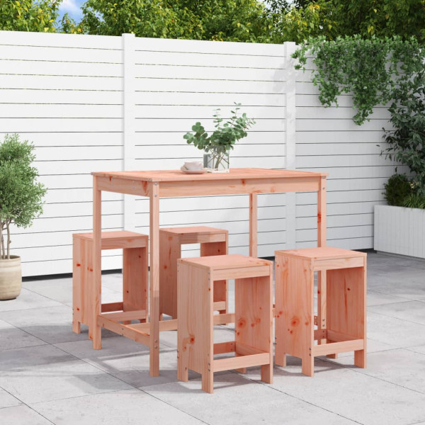 5 pcs conjunto de bar para jardim madeira de douglas maciça D