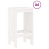 7 pcs conjunto de bar para jardim pinho maciço branco 3