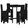 Set de mesa y taburetes altos jardín 5 piezas madera pino negro 2