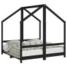 Estructura de cama de niños madera de pino negro 2x(70x140) cm 2