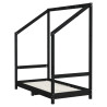 Estructura de cama de niños madera de pino negro 2x(70x140) cm 4