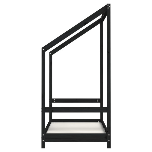 Estrutura de cama infantil 2x(70x140) cm pinho maciço preto M 5