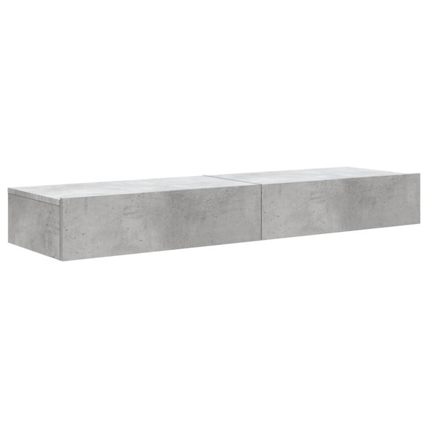Mueble de TV con luces LED 2 uds gris hormigón 60x35x15.5 cm M 3