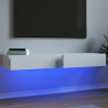 Muebles de TV con luces LED 2 unidades blanco 60x35x15.5 cm 1