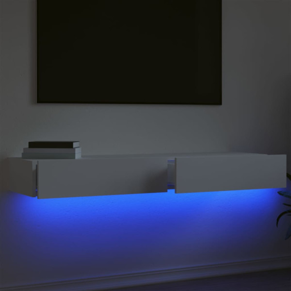 Muebles de TV con luces LED 2 unidades blanco 60x35x15.5 cm M 4