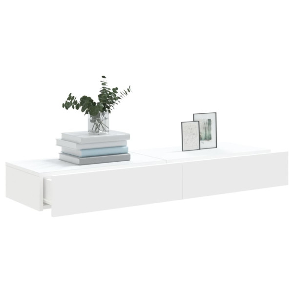 Muebles de TV con luces LED 2 unidades blanco 60x35x15.5 cm M 5