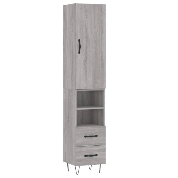Aparador alto madera contrachapada gris Sonoma 34.5x34x180 cm M 2
