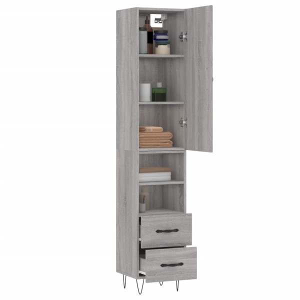 Aparador alto madera contrachapada gris Sonoma 34.5x34x180 cm M 3