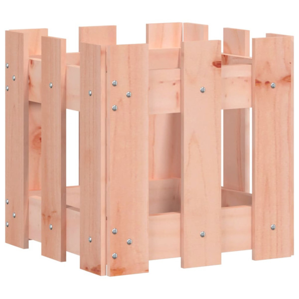 Jardinera con diseño de valla madera maciza Douglas 30x30x30 cm M 4