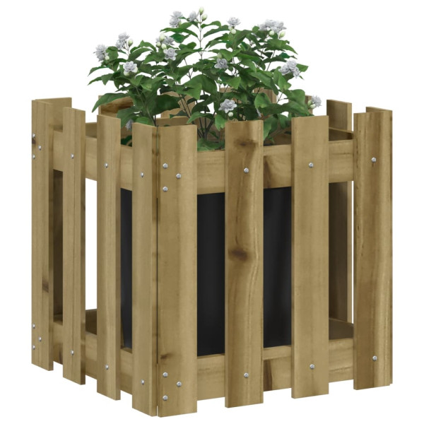 Jardinera diseño de valla madera de pino impregnada 40x40x40 cm M 3