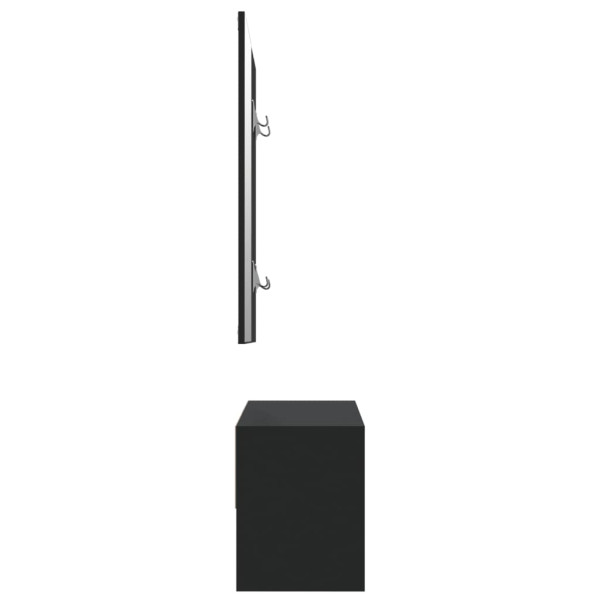 Juego de muebles de recibidor madera de ingeniería negro M 5