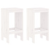 3 pcs conjunto de bar para jardim pinho maciço branco 3