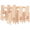 7 pcs conjunto de bar para jardim pinho maciço 2