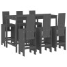 7 pcs conjunto de bar para jardim pinho maciço cinzento 2