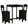 3 pcs conjunto de bar para jardim pinho maciço preto 2