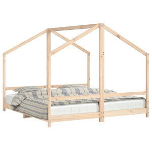 Estructura de cama de niños madera maciza de pino 2x(90x160) cm H