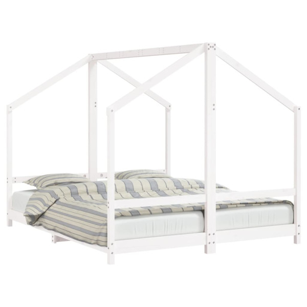 Estructura de cama para niños madera pino blanco 2x(80x200) cm M 2