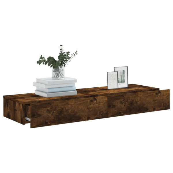 Muebles de TV con luces LED 2 uds roble ahumado 60x35x15.5 cm M 5