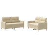 Juego de sofás con cojines 2 piezas tela crema 2