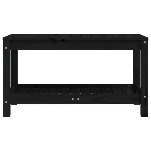 Banco de jardim 82.5x35x45 cm madeira de pinho maciça preto M 4