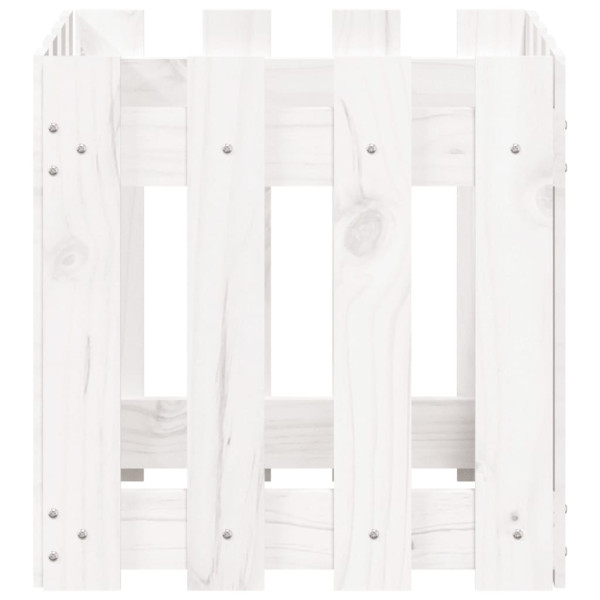 Vaso de jardim c/ design cerca 40x40x40 cm pinho maciço branco M 5