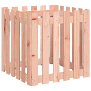 Jardinera con diseño de valla madera maciza Douglas 60x60x60 cm H