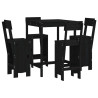 5 pcs conjunto de bar para jardim pinho maciço preto 2