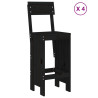 Set de mesa y taburetes altos jardín 5 piezas madera pino negro 3