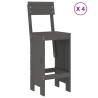 Set de mesa y taburetes altos jardín 5 piezas madera pino gris 3