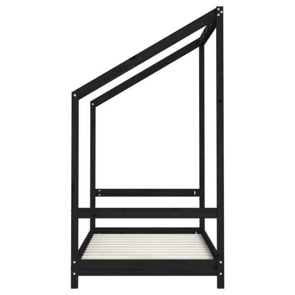 Estructura de cama para niños madera de pino negro 80x160 cm M 5