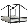 Estructura de cama para niños madera pino negro 2x(80x200) cm 2