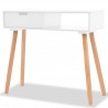 Mesa consola de pinho maciço 80x30x72 cm branco 1