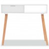 Mesa consola de madera maciza de pino blanca 80x30x72 cm 3