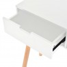 Mesa consola de pinho maciço 80x30x72 cm branco 5