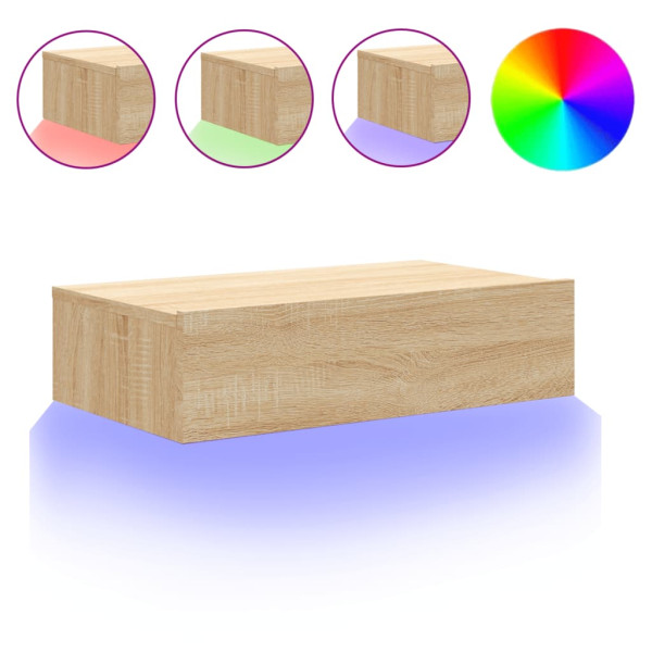 Mueble de TV con luces LED roble Sonoma 60x35x15.5 cm M 2