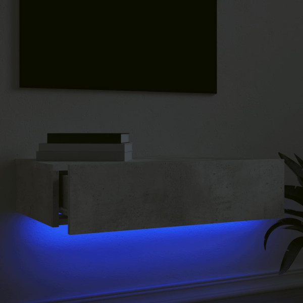 Mueble de TV con luces LED gris hormigón 60x35x15.5 cm M 4