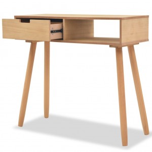 Mesa consola de madera maciza de pino 80x30x72 cm marrón H