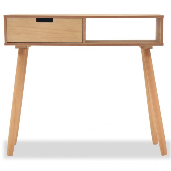 Mesa consola de madera maciza de pino 80x30x72 cm marrón M 3