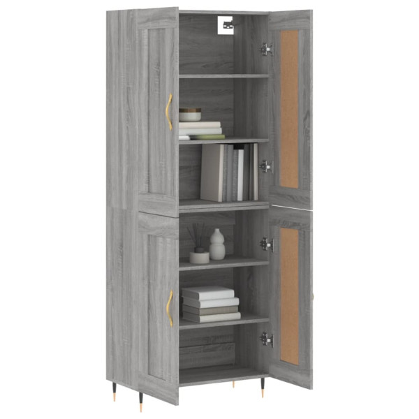 Aparador alto madera contrachapada gris sonoma 69.5x34x180 cm M 3