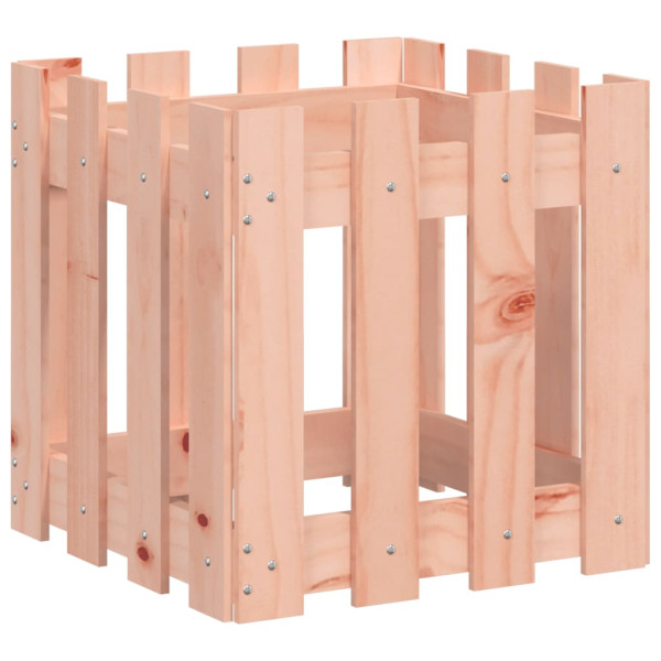 Jardinera con diseño de valla madera maciza Douglas 40x40x40 cm M 2