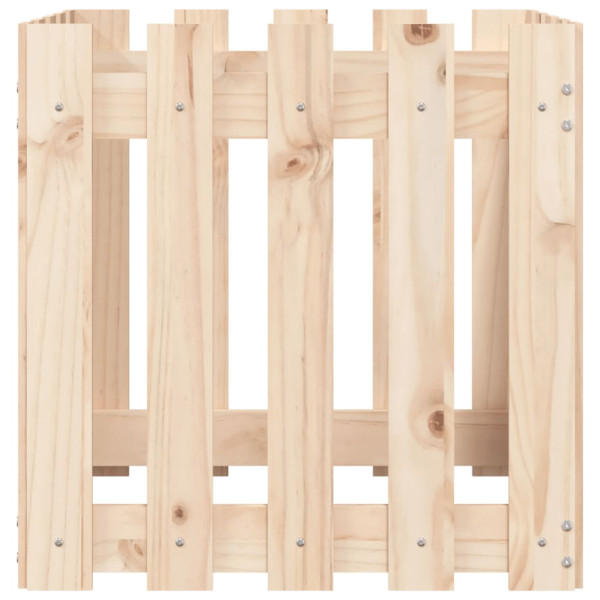Jardinera con diseño de valla madera maciza de pino 50x50x50 cm M 5